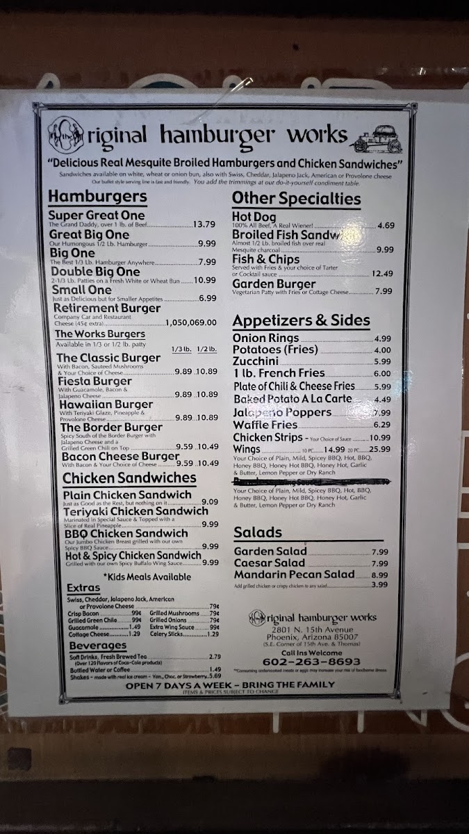 Original Hamburger Works Menu - Image 5